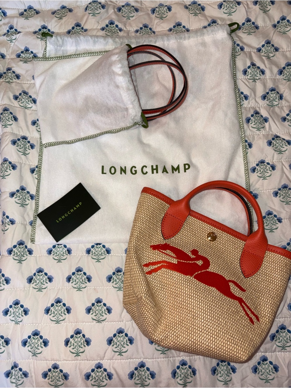 Longchamp Le Pliage Logo Mini Basket Tote Bag